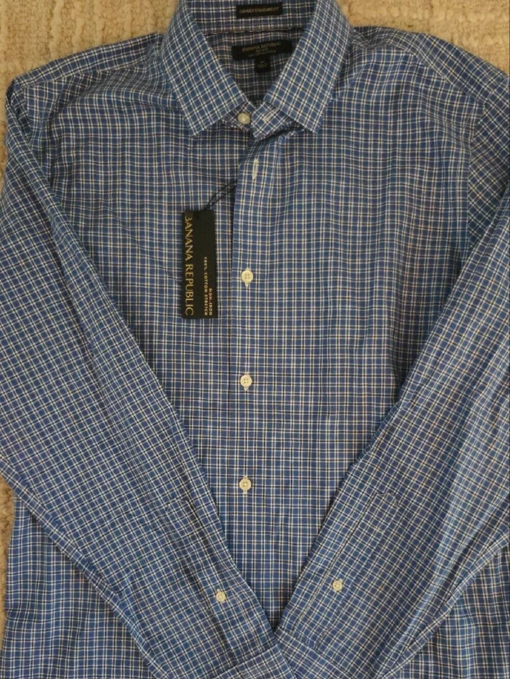 NWT Banana Republic Camden Standard Fit Non-Iron Stretch Dress Shirt - Men's M